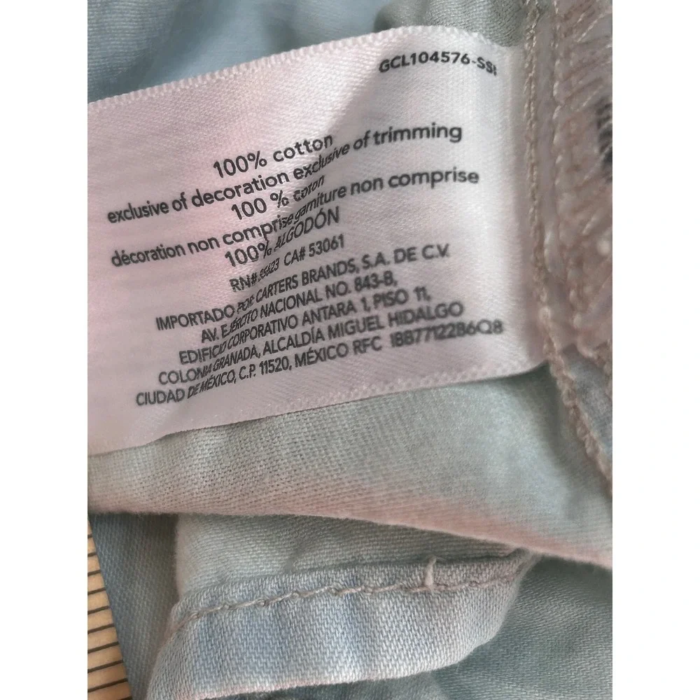 OshKosh Bgosh Toddler Girls Light Blue Tiered Smocked Chambray Dress 4T NEW